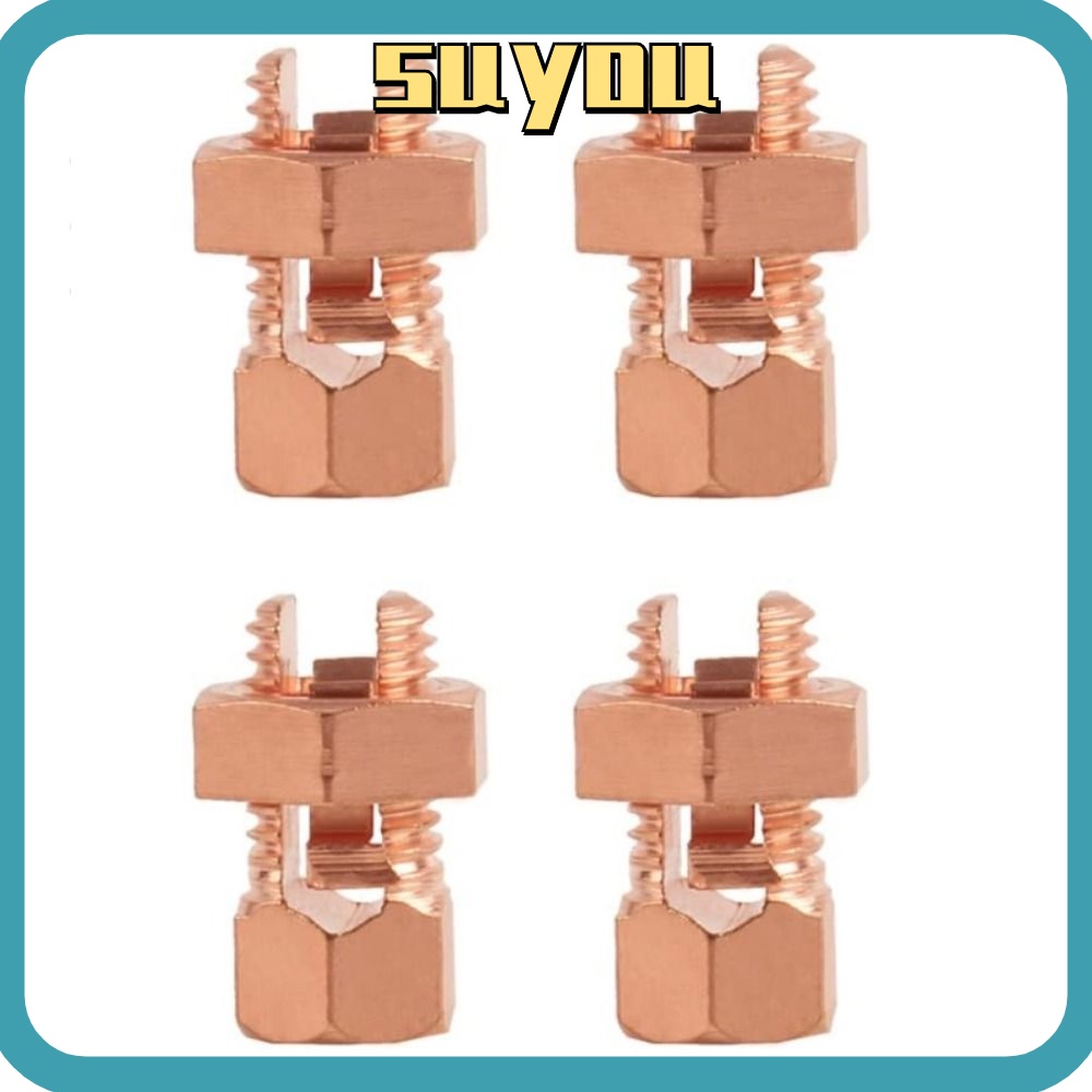 SUYO 4 Pcs Split Bolt, Grounding Clamps Completing Connector, Strength