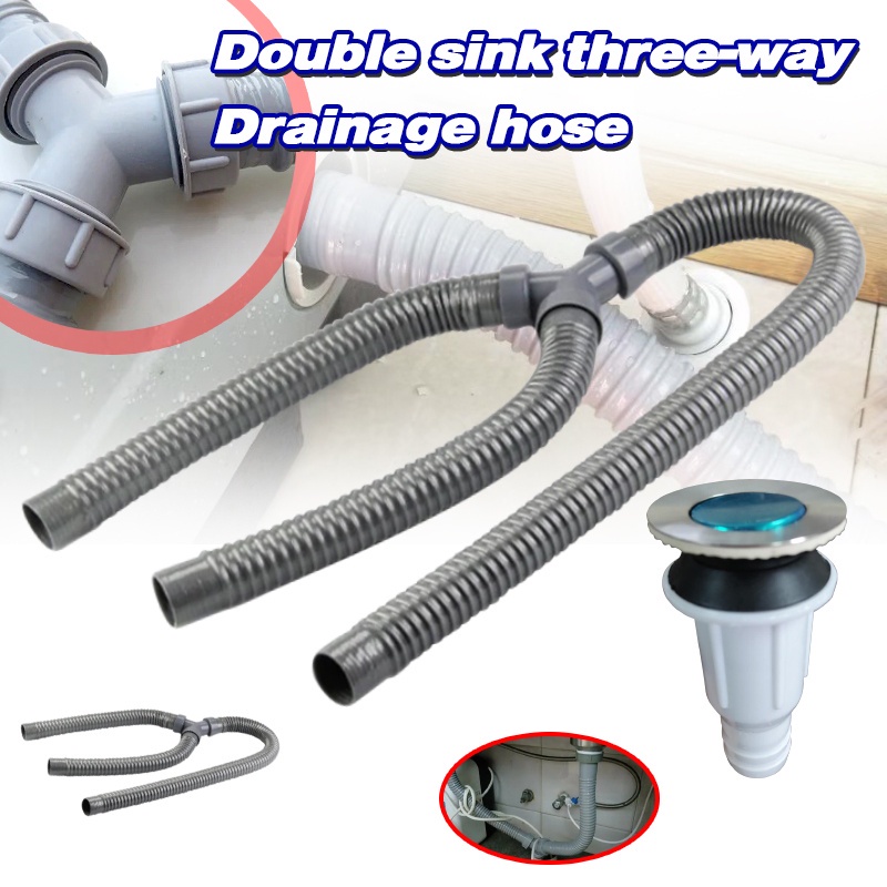 Y-shaped drainage hose, three-way hose, kitchen basin drainage pipe ...