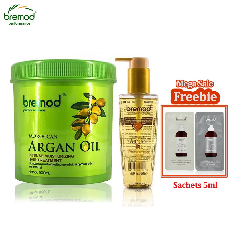 Bremod Moroccan Argan Oil Hair Treatment 1000ml Soften Repair Frizzy