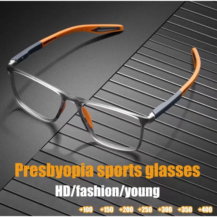 Sporty UltraLight TR90 Sports Reading Glasses Fashion AntiBlue Light