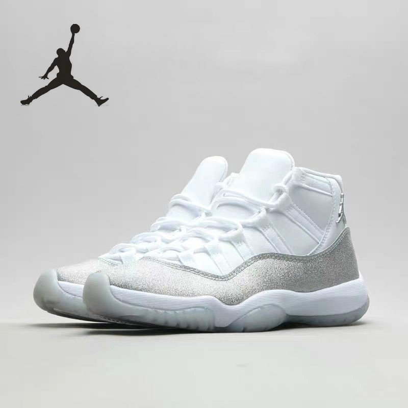 Air jordan 11 retro silver outlet glitter