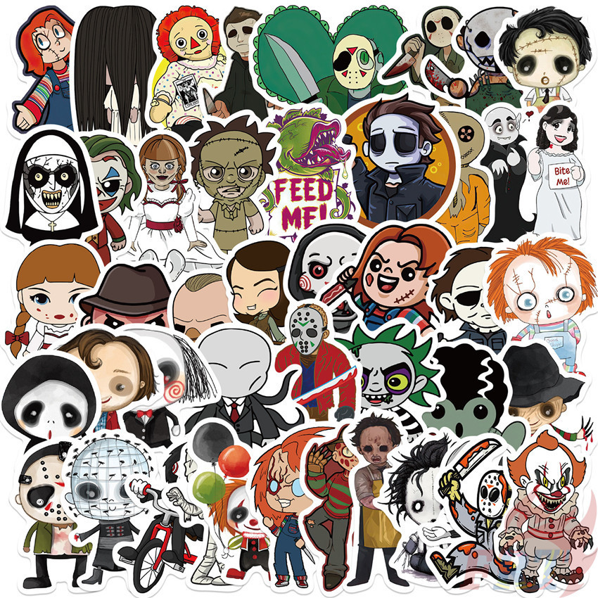 Q Horror Movie Character Series 01 Stickers 50Pcs/Set Waterproof DIY ...