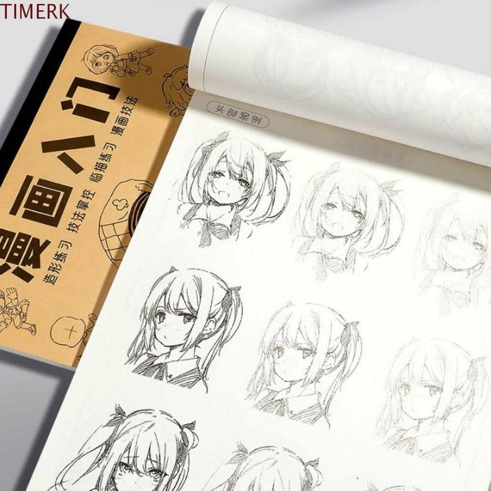 TIMERK Anime Hand Drawn Book, Comics Girl Boy Tracing Manga Sketching ...