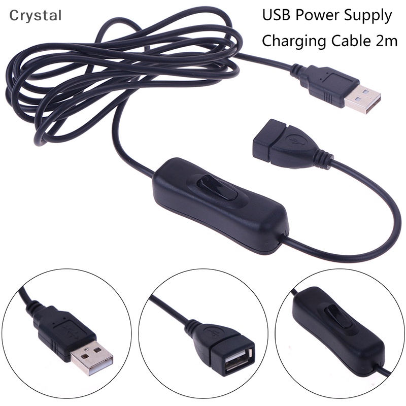 Crystal- 1Pc USB Cable Male to Female Switch ON OFF Cable Toggle LED ...