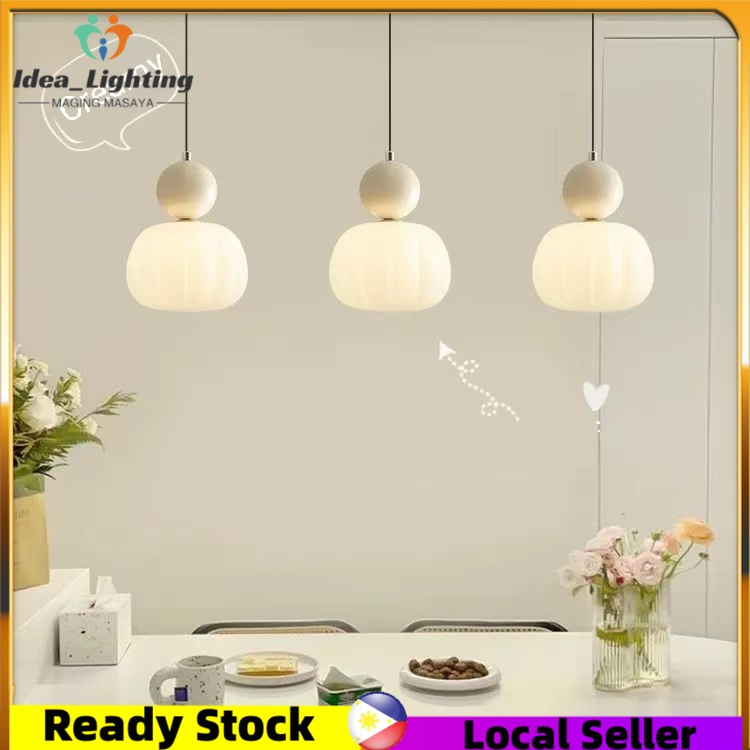 Bedroom Chandelier Ceiling Light Bedside Hanging Lamp Creamy Design ...