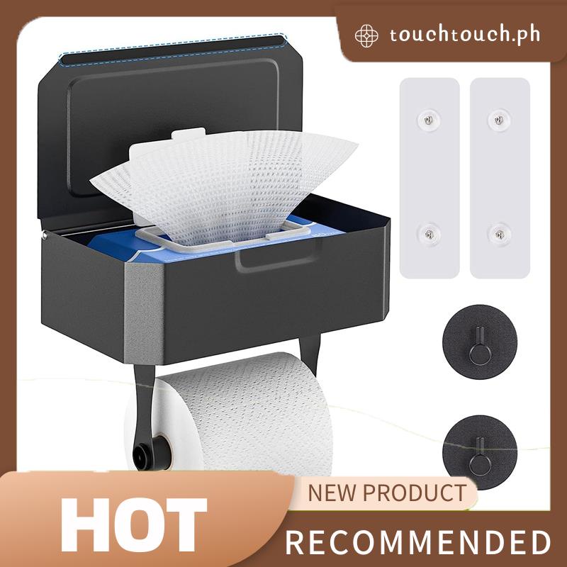 Toilet Paper Holder with Wet Wipe Box, Shelf, Kitchen Roll Holder for Bathroom touchtouch