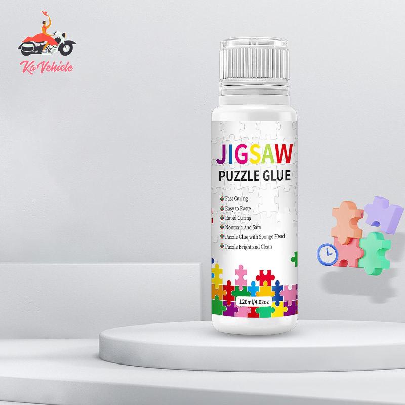 120ml Jigsaw Puzzle Glue Permanent Hold with Sponge Head for