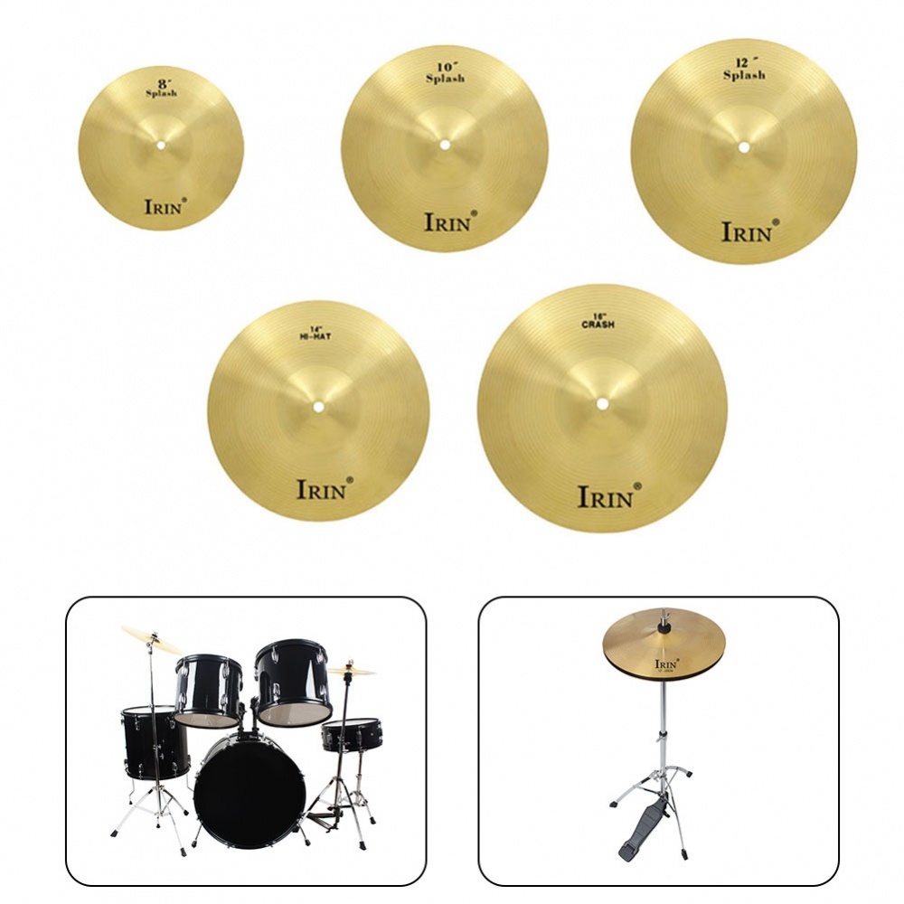 Cymbals 8 10 12 14 16 Inch Golden HiHat Cymbal Percussion Splash Crash
