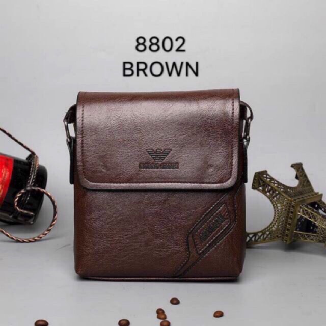 Emi 8802 Armani Fashion Leather Sling Bag For Men Shoulder Bag Shopee Philippines