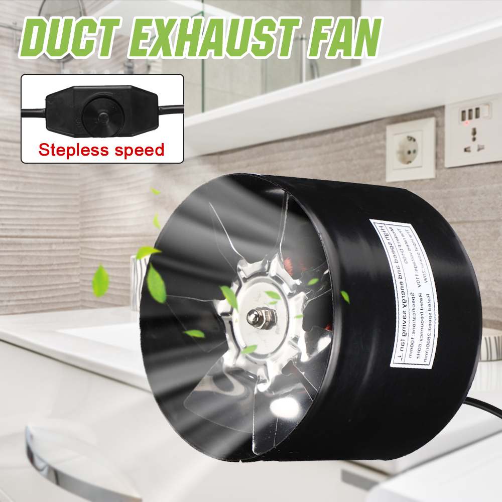 4 Inch Inline Duct Fan Air Ventilator Metal Pipe Ventilation Exhaust ...
