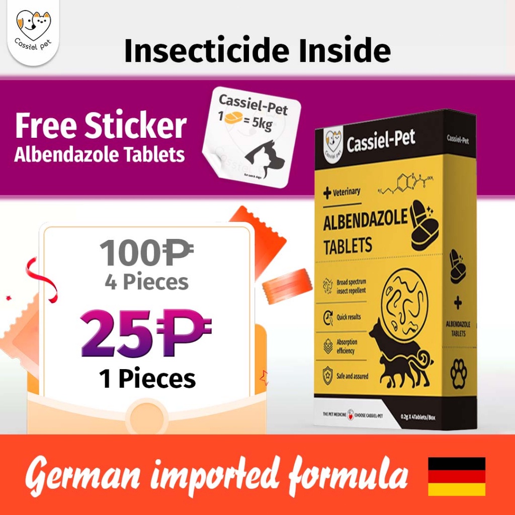 Cassiel Pet Albendazole Deworming Tablet For Nematocide Dewormer, Worm