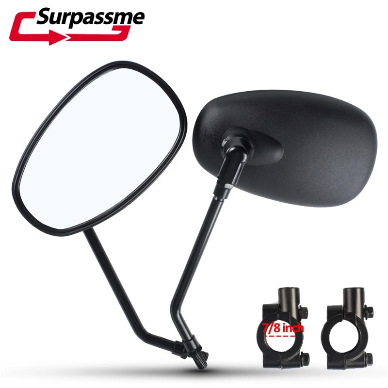 Black Universal Motorcycle Rearview Side Mirrors Electric Scooter