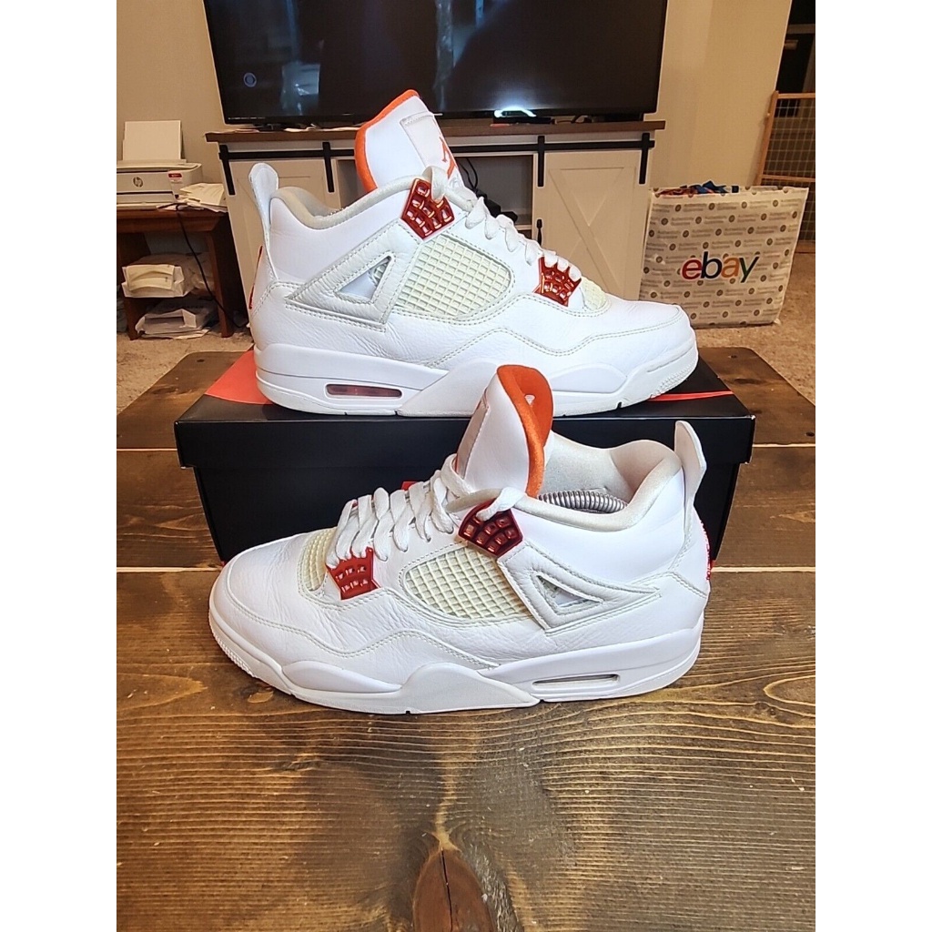 jordan 4 orange and white