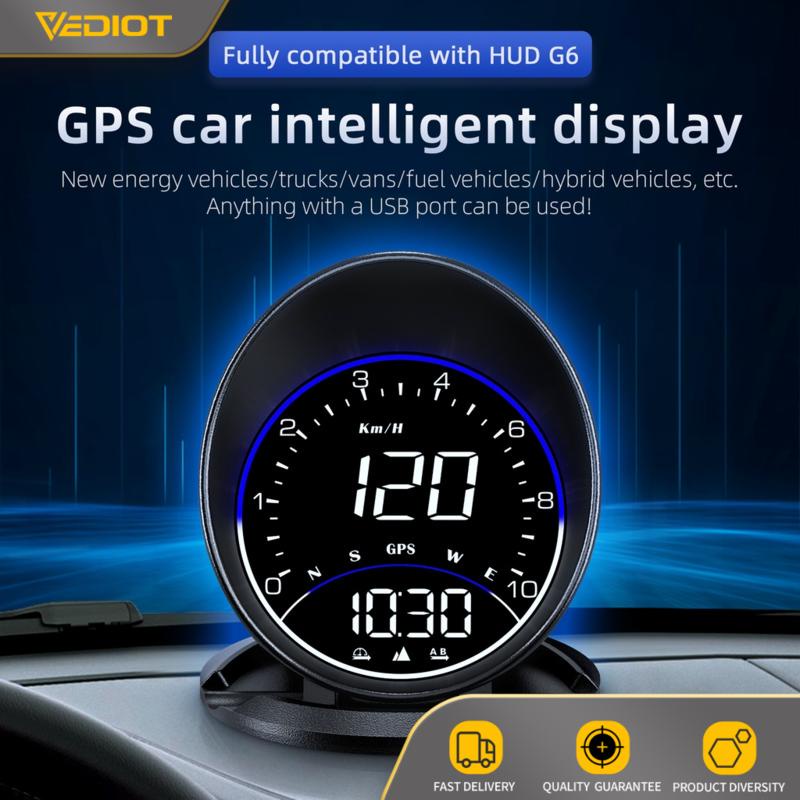 Car Hud Obd Gps On Board Computer Digital Head Up Display Auto Speedmeter Speed Windshield