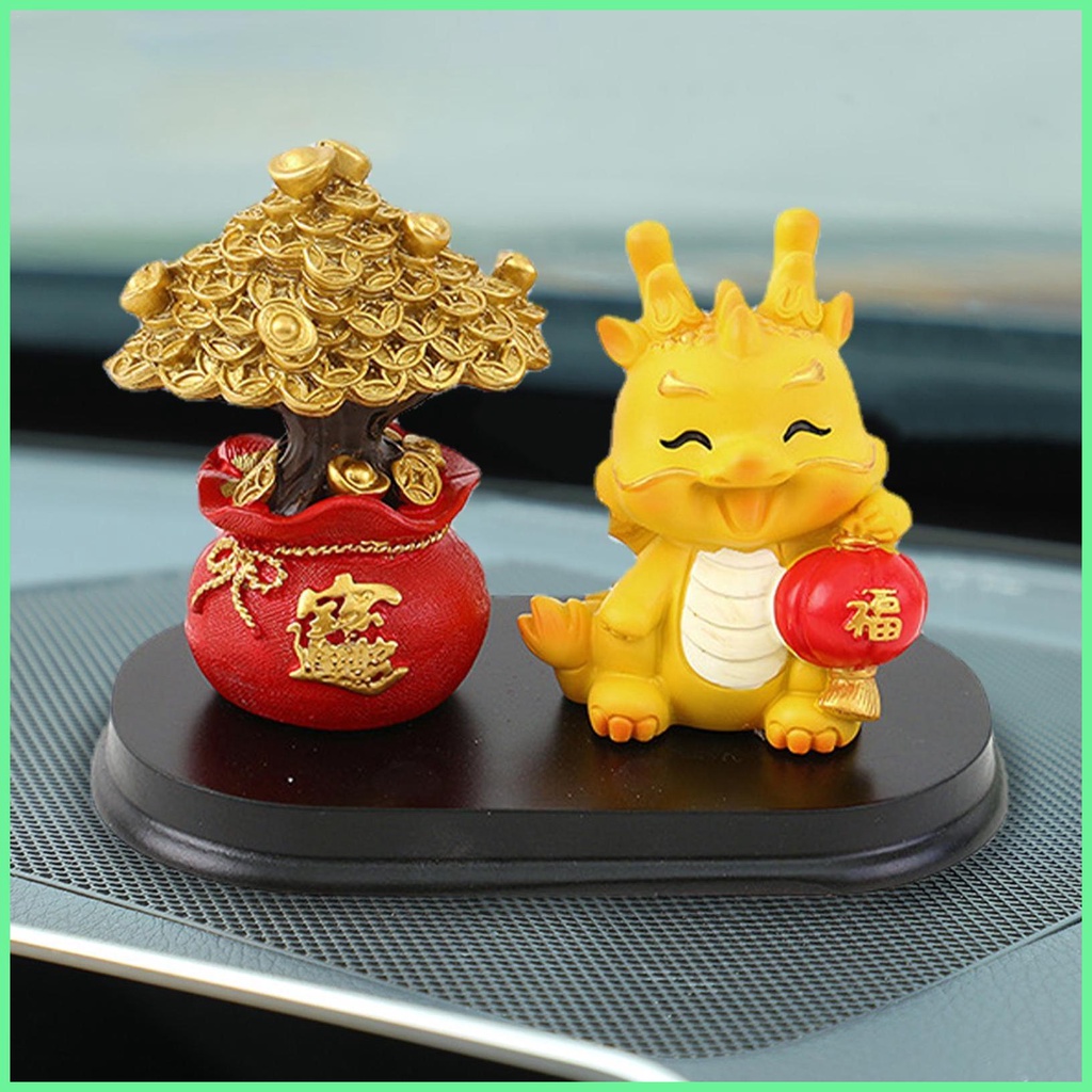 Year of The Dragon 2024 Figurine Chinese Zodiac Dragon Statue with Wood ...