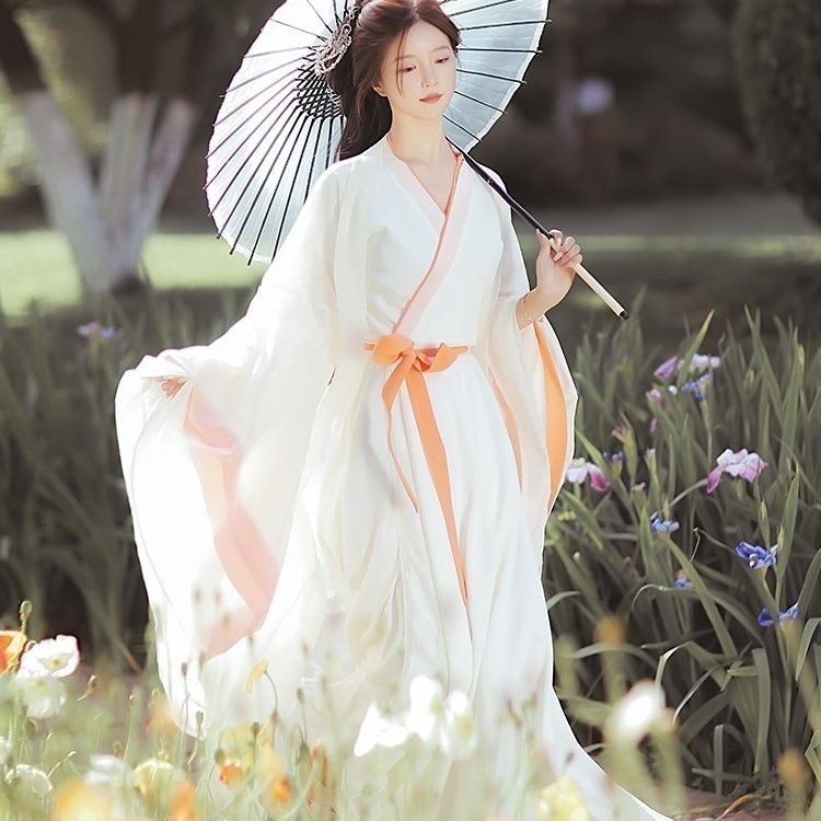 Ready Stock Hanfu Improved One-Piece Dress Wide-Sleeved Fairy Dress ...
