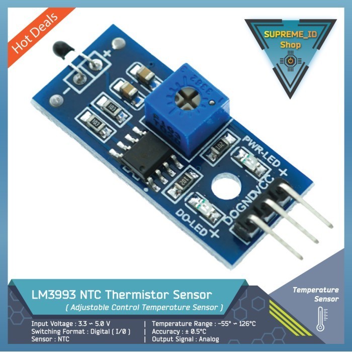 Lm393 NTC Thermistor Temperature Adjustable Control Sensor Module ...