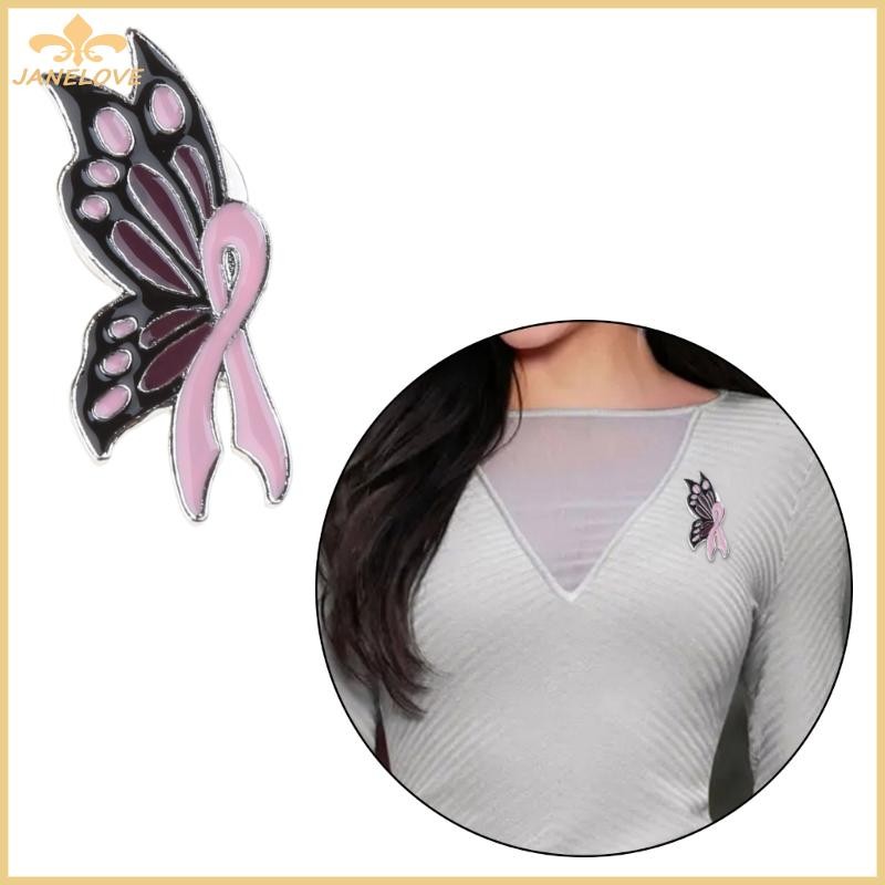 JLOVE Elegant Crystal Pink Color Butterfly Ribbon Pins Hard Enamel ...