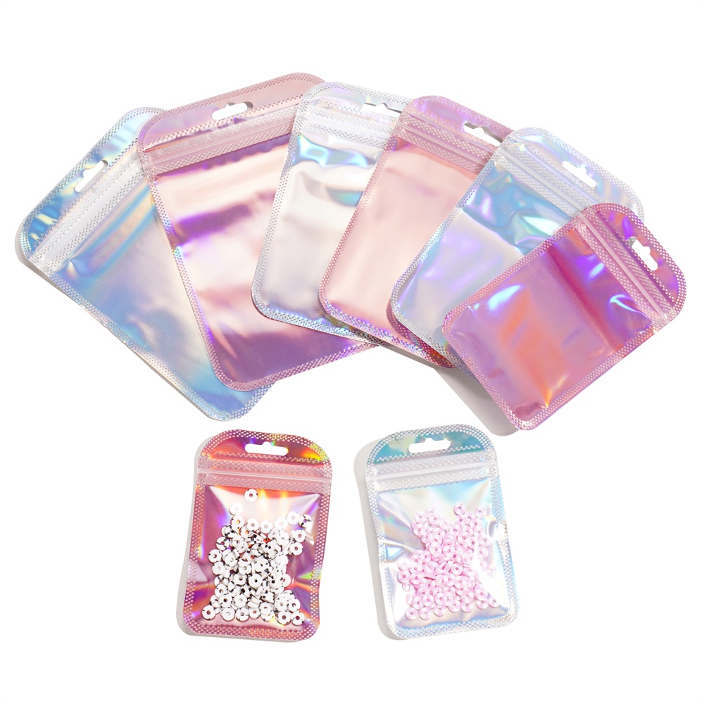 St Kunkka Pcs Laser Colorful Plastic Bag Jewelry Packaging Bag Polypropylene Opp Material