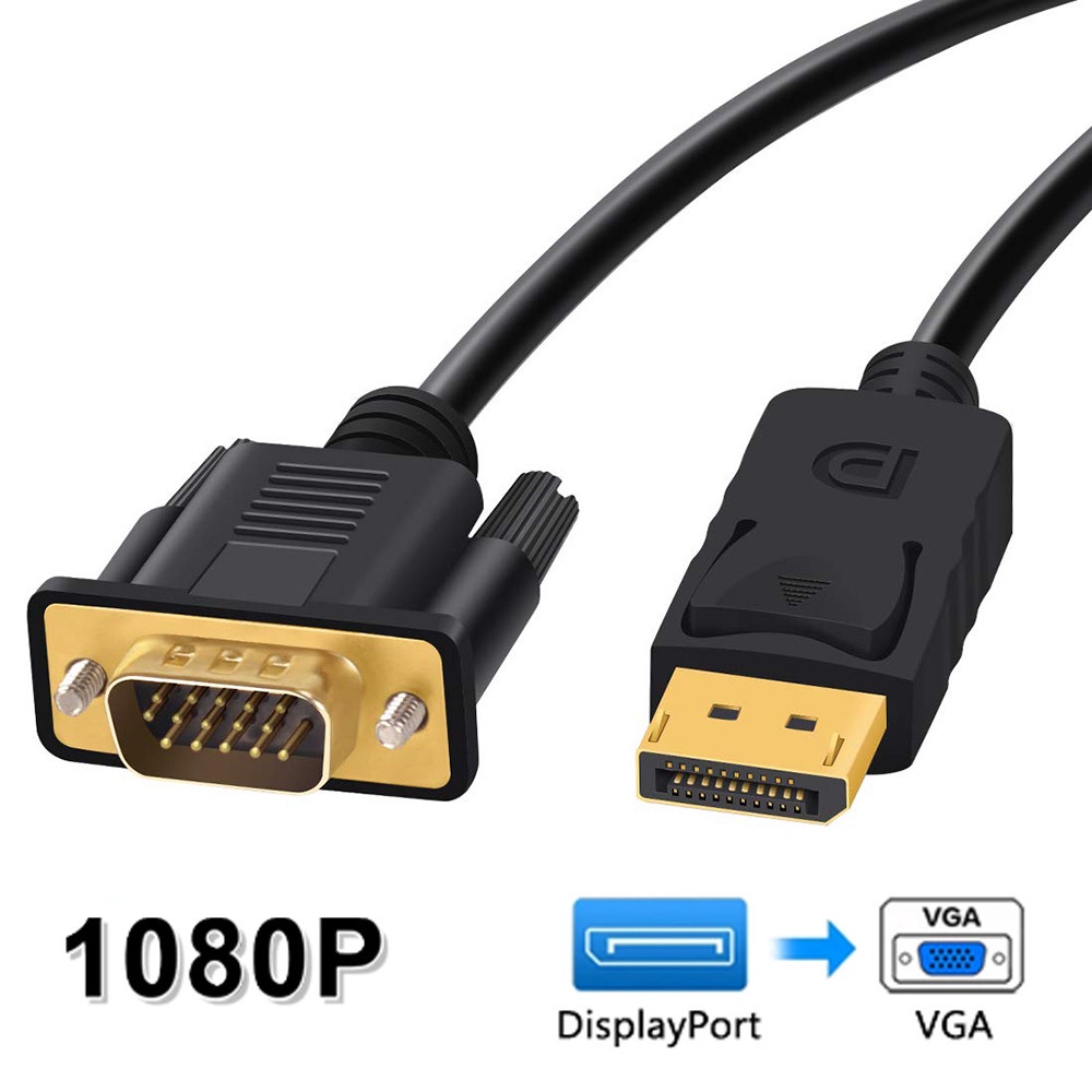 HD 1080P Displayport to VGA Adapter Cable Male to Male Converter ...