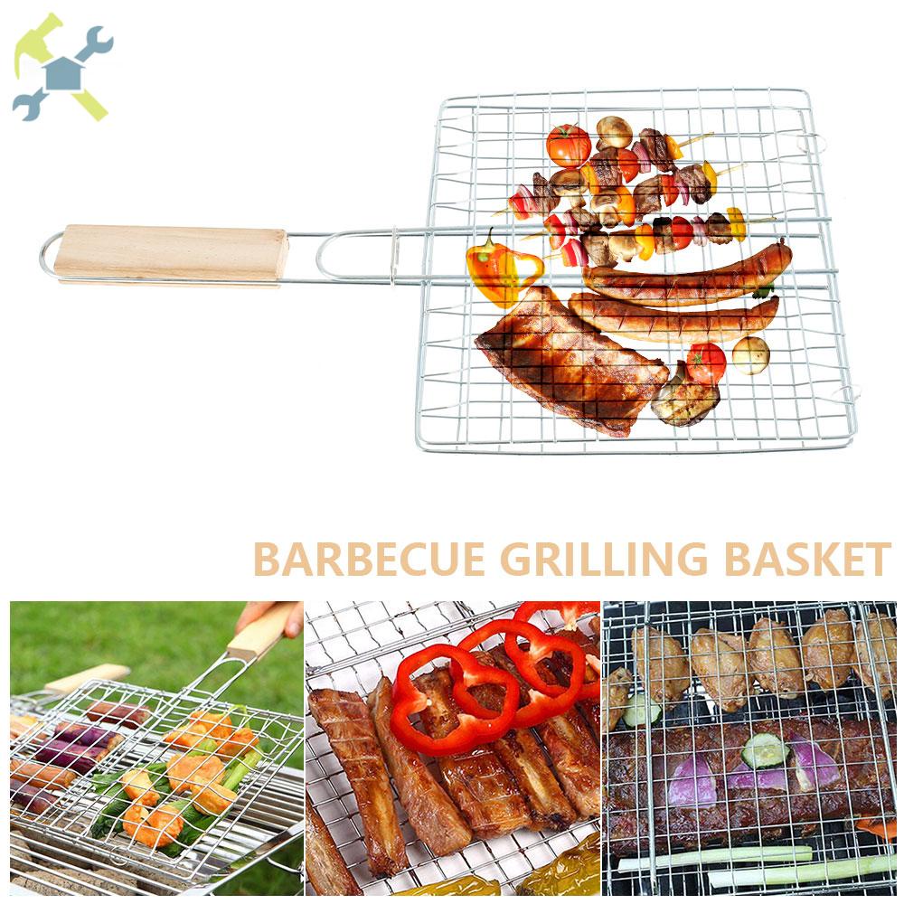 Grilling Basket BBQ Barbecue Tool Fish Vegetable Steak Meat Shrimp