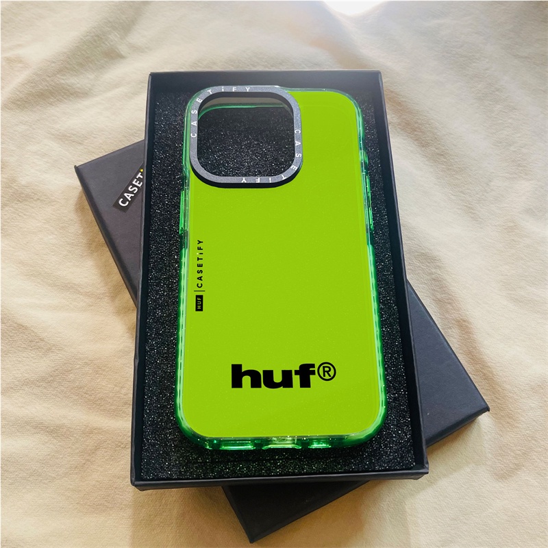 CASETiFY X HUF Green Case Edge&Blue&Green&Purple Clear Sideband Font