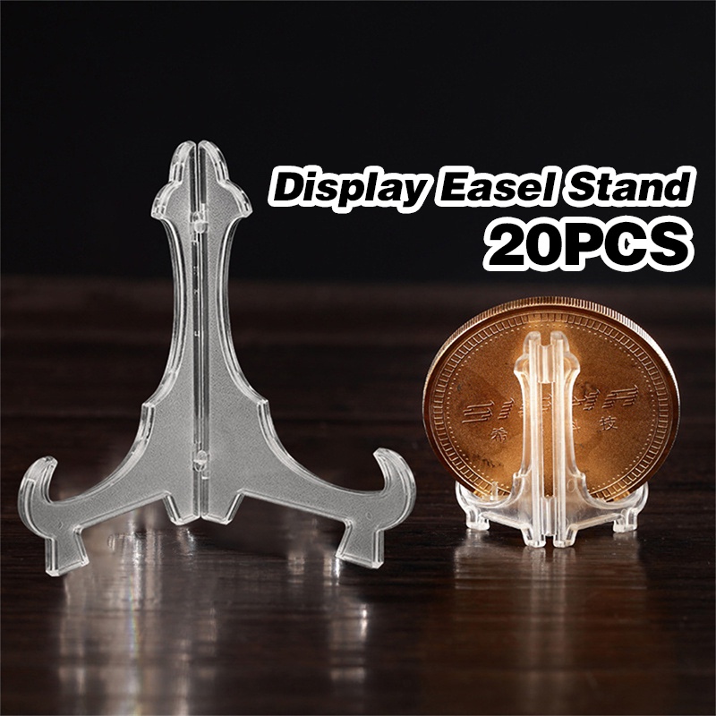 20Pcs Acrylic Plate Display Rack Acrylic Easel Display Stand Easels ...
