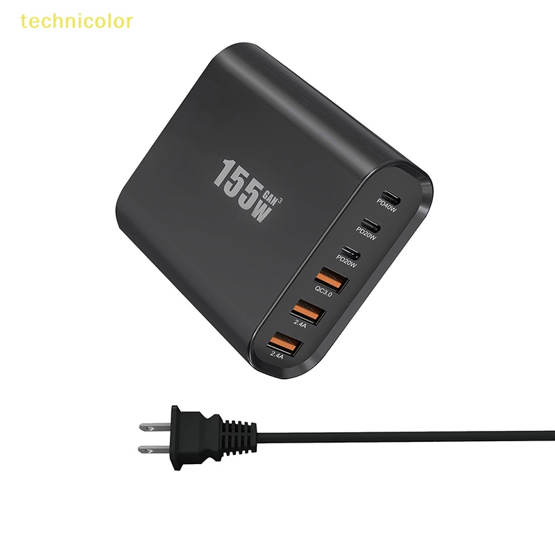 TCPH 155W GaN USB C Quick Charger 6 Ports Universal Desktop PD Adapter