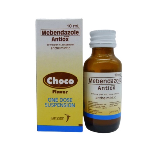 Antiox mebendazole 50 mg/ml chocolate flavored oral suspension 10 ml ...