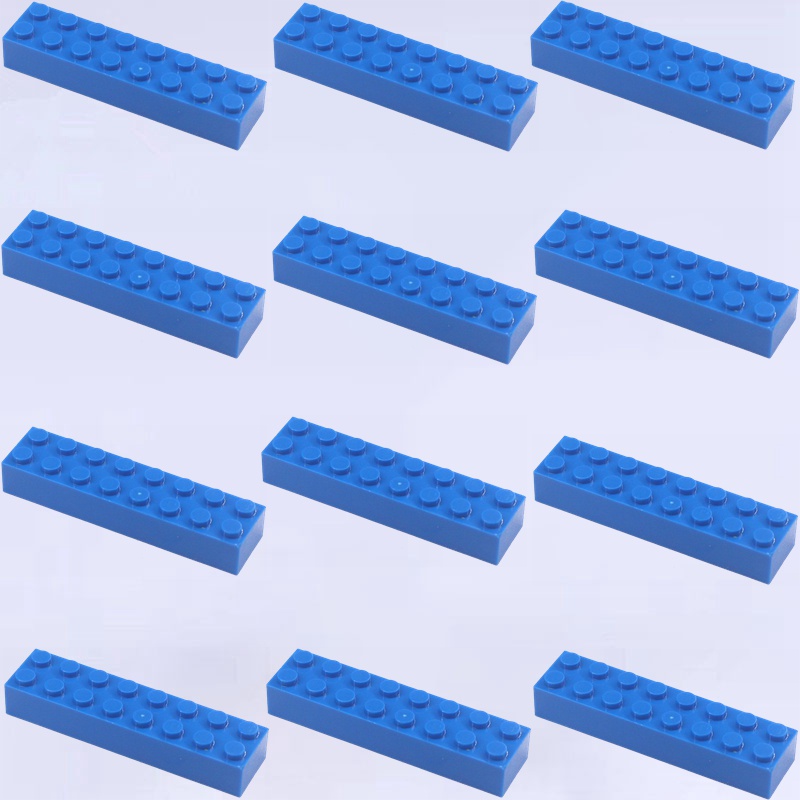 12pcs/set Building Block 2X8 Thick Wall Bricks Character Christmas ...