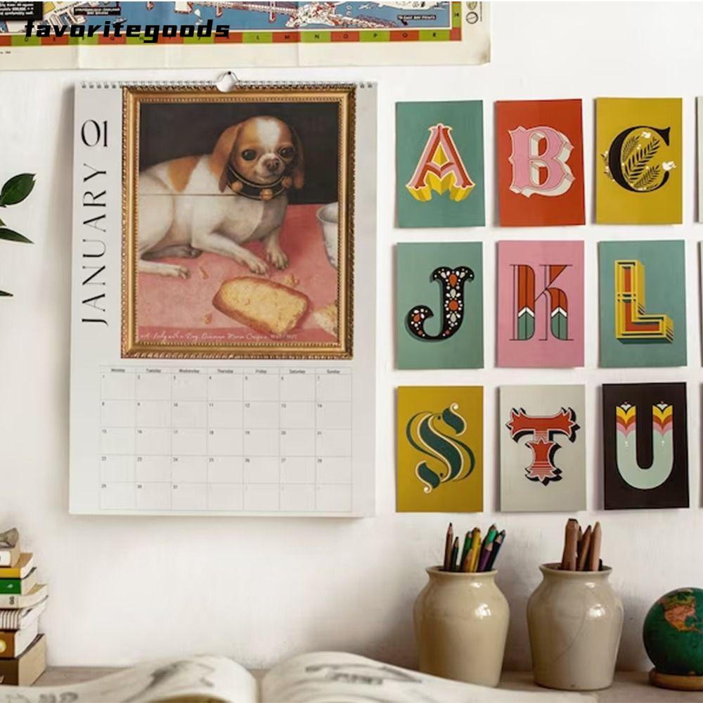 favoritegoods-ugly-dogs-calendar-paper-time-planning-2024-dog-wall-caledar-creative-painting