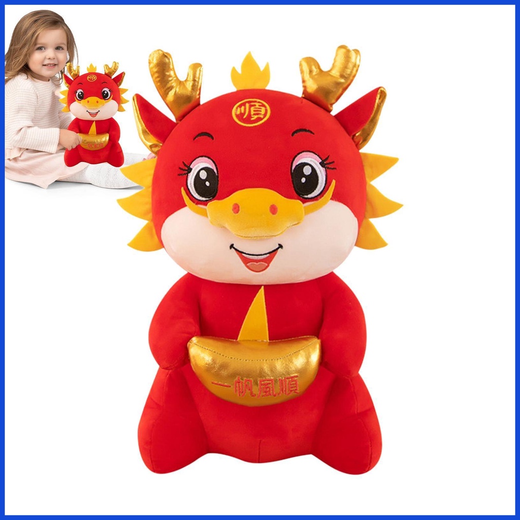 Chinese Dragon Plush 2024 Chines Mascot Dragon Doll Cartoon Dragon