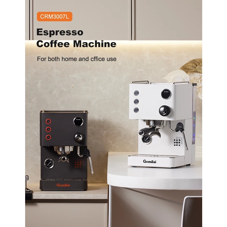 Gemilai CRM3007L Professional Dual Boilers Espresso Maker 1.7L Water