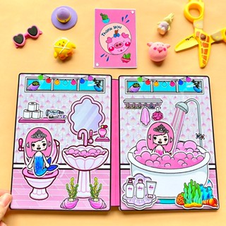 Toca Life World Quiet Book Toca Boca Pink Mermaid House paper doll ...