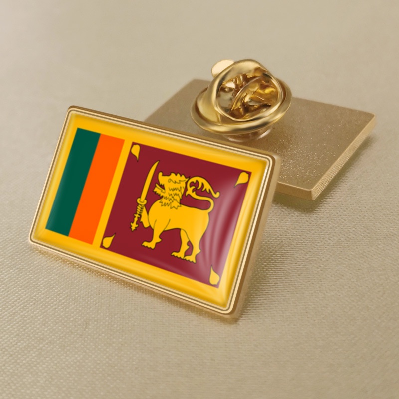 Sri Lanka Flag Crystal Drip Gum Emblem Highend Brooch Common Luxury Badge Lapel Pins Flags of