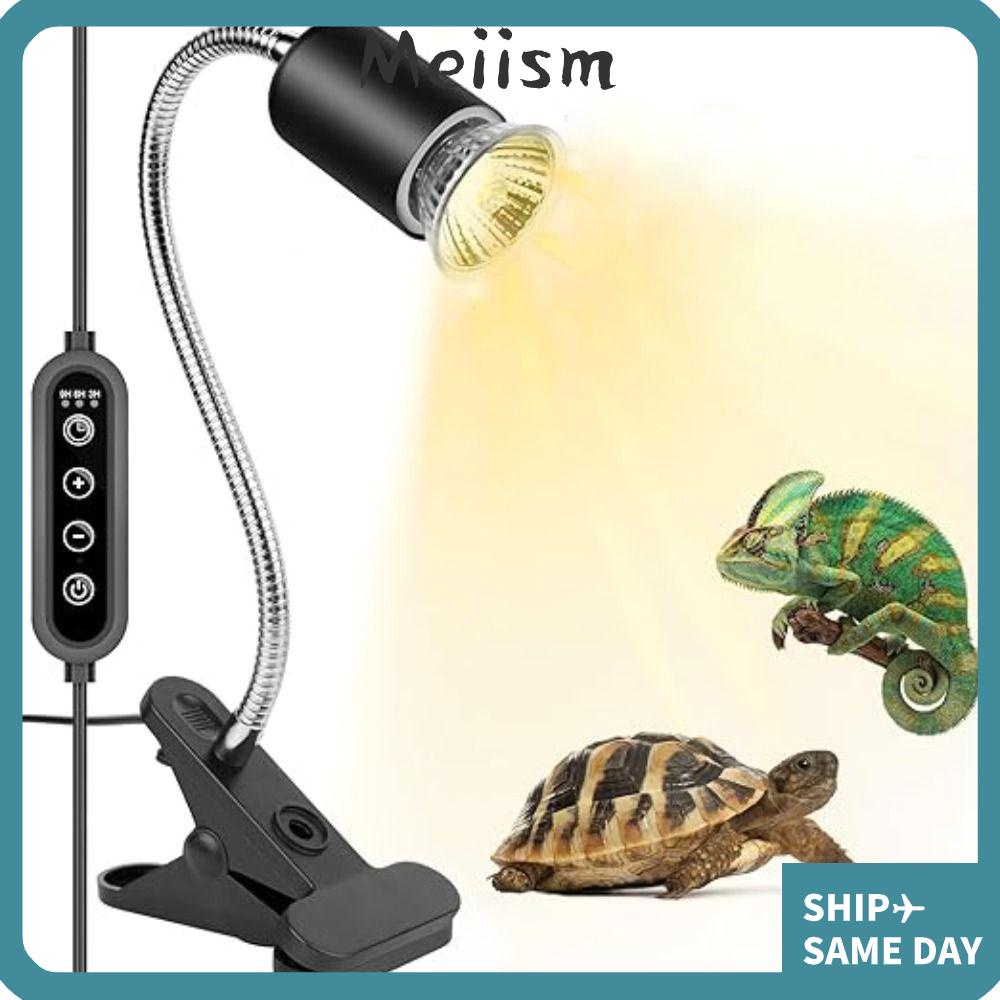 MEIISM Aquarium Heat Lamp, 50W Adjustable Gooseneck Turtle Lights Clip