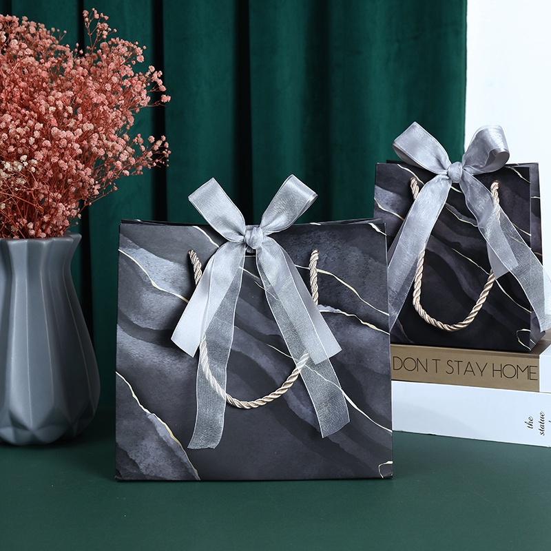 1PCS Retro INS Style Gift Bag Gradient Ink Pattern Gift Bag Premium ...