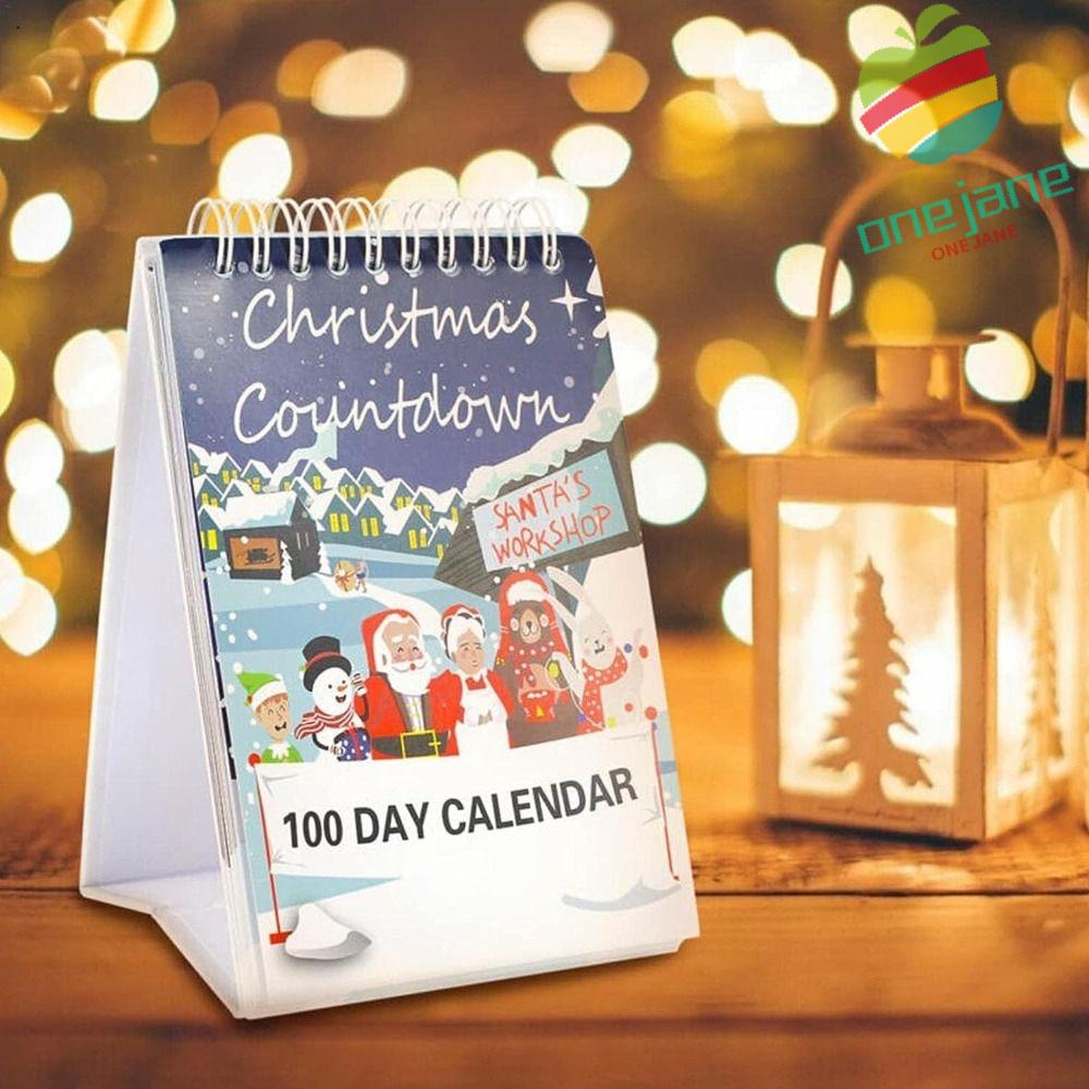 ONEJANE Christmas Advent Calendar, English Tear Desk Countdown