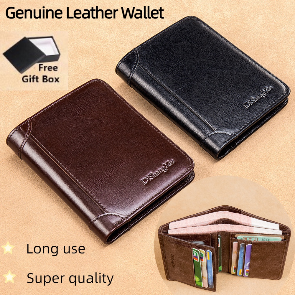 Access Denied Genuine Leather Air Tag Holder - Slim Minimalist Wallets for Men & Women - Front Pocket Thin Mens Wallet RFID Credit Card Holder Gifts