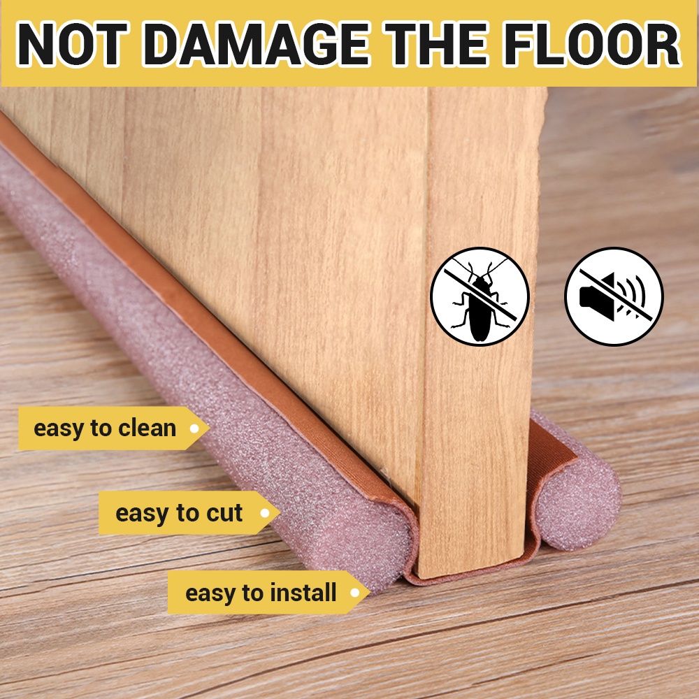 Door Draft Guard for Bottom of Doors Adjustable Foam Strip Door Stopper