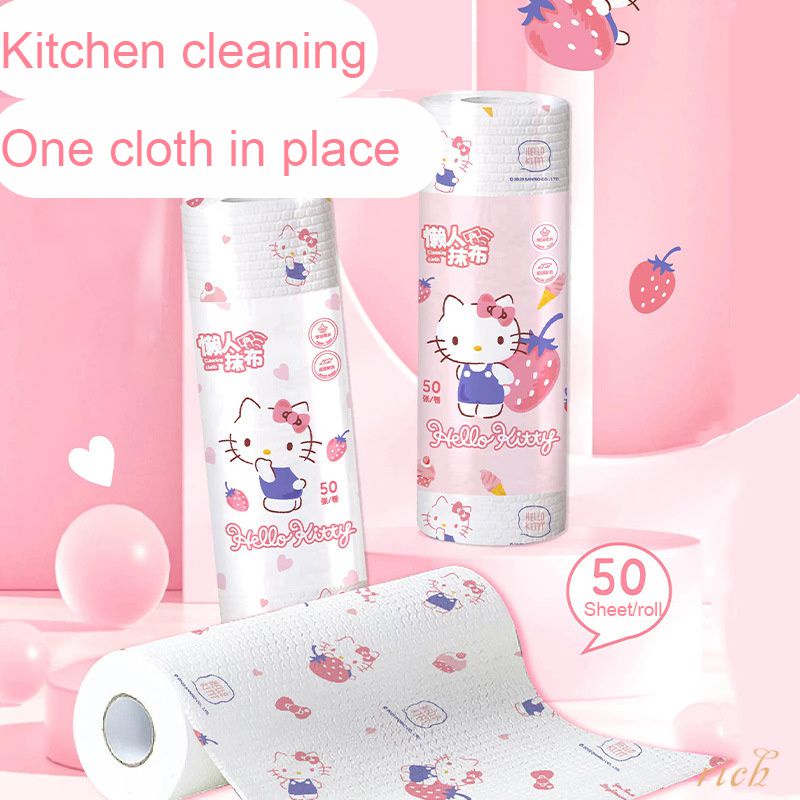50 Sheet/roll Sanrio Disposable Dishwashing Cloth Cinnamoroll Pochacco ...