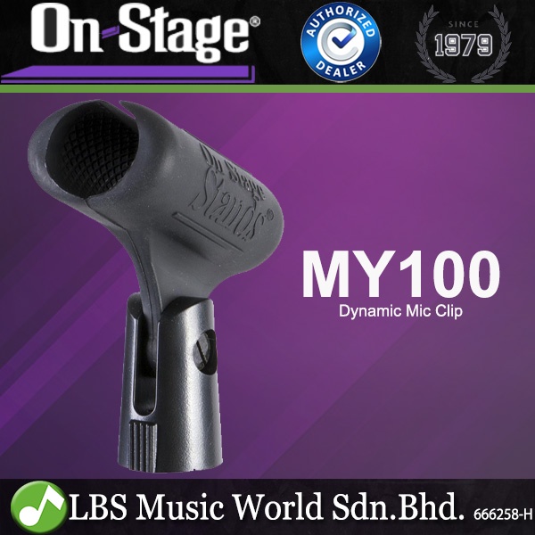 OnStage MY100 Unbreakable Heavy Duty Rubber Mic Clip Holder for