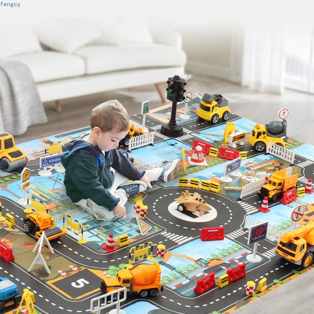 FENGCY City Parking Lot Roadmap Kids Games Cartoon Baby Play Mat Kids ...