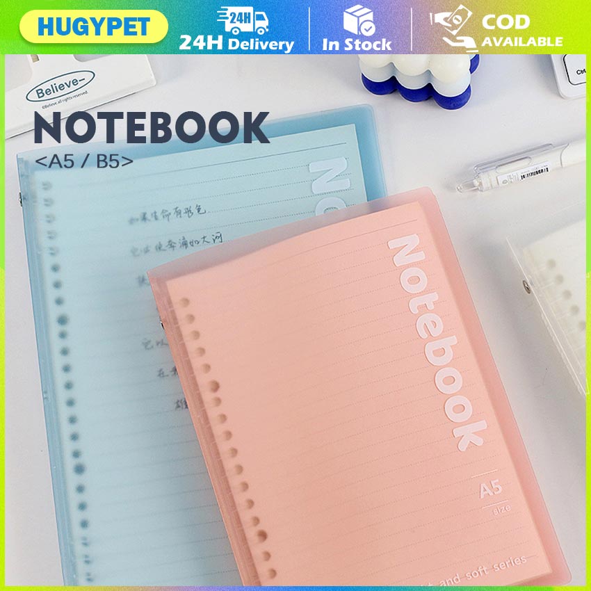 A5 B5 Transparent Loose Leaf Binder Notebook Inner Core Cover Note Book ...