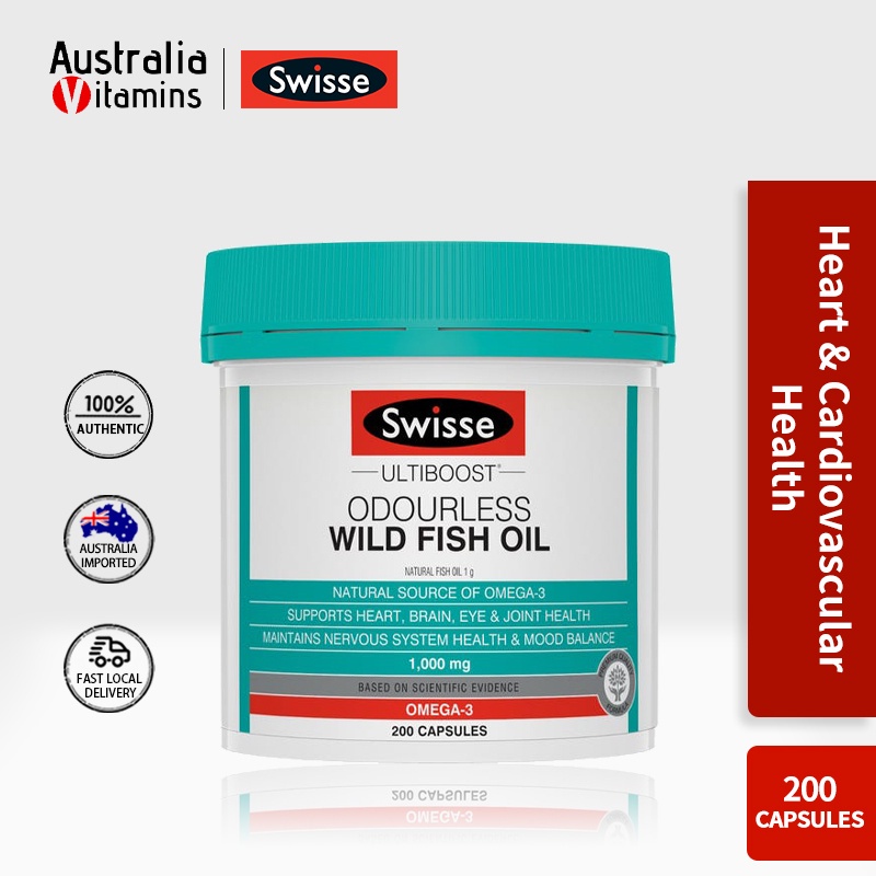 Swisse Premium Ultiboost Odourless Wild Fish Oil Omega3 Fatty Acids