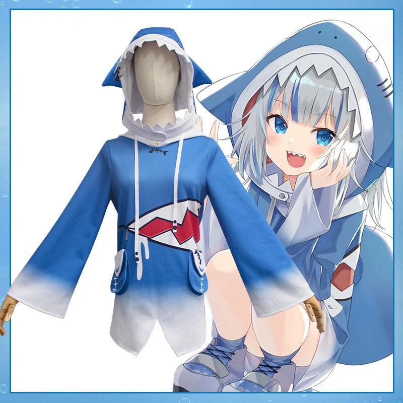 Amine Vtuber Hololive ENG Gawr Gura Shark Girl Cosplay Costumes Girl