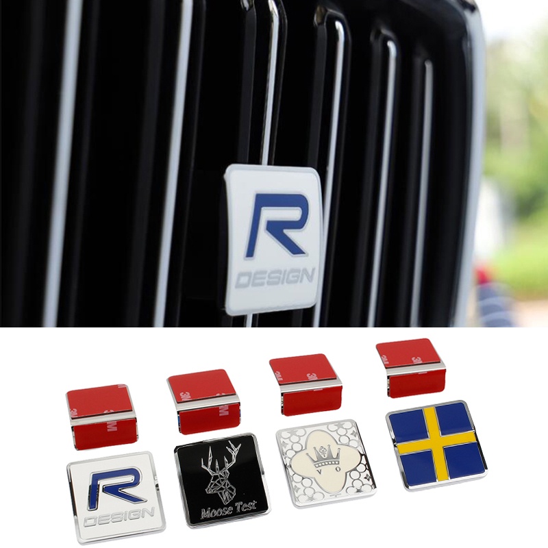 4.8x4.6cm Metal Car Front Hood Grille Badge for Volvo R Design Moose ...
