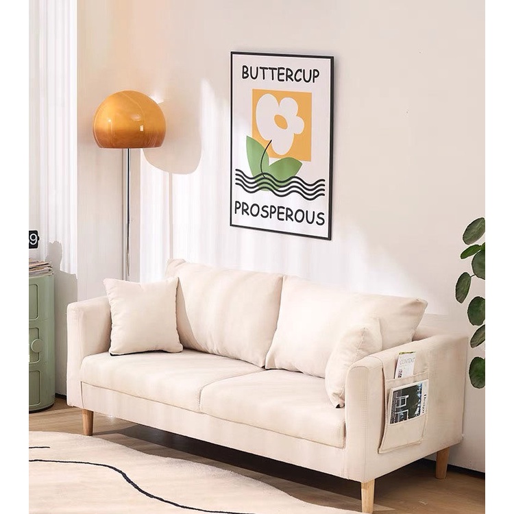 Sofa living room small unit Nordic minimalist bedroom three person