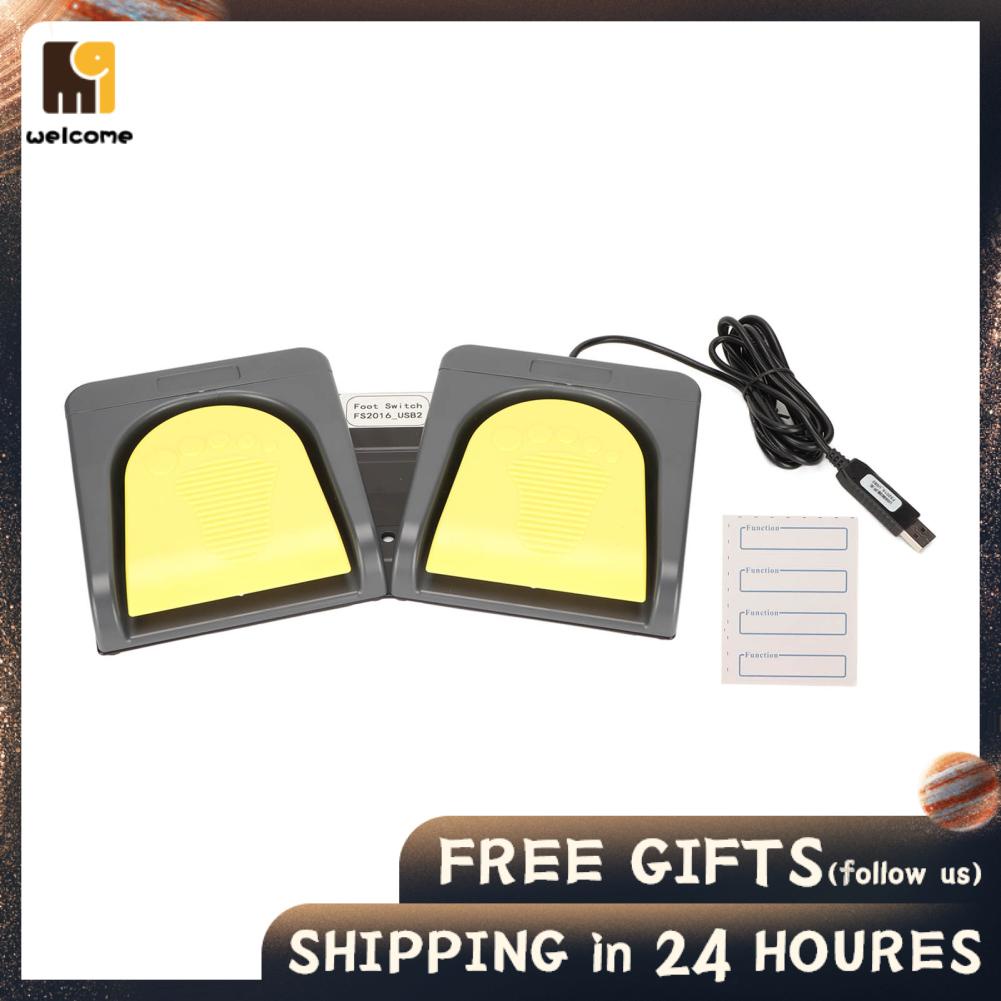 USB Double Foot Switch Gaming Pedal Two Button for PC
