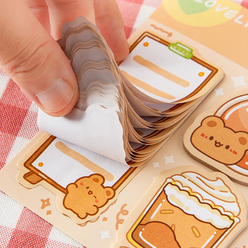 60 Sheets Cute Cartoon Shaped Sticky Notes Student Tearable Note Paper ...